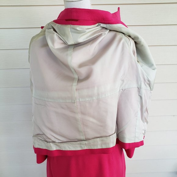 60s Style Hot Pink Jacket / Skirt Suit Set German Made - Picture 11 of 16